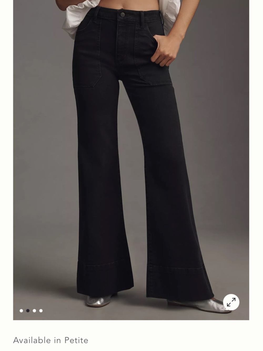 Anthropologie Pilcro Rylan Relaxed High-rise Flare Black Jeans
